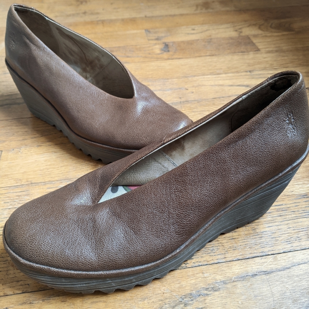 Fly London wedge size 38. Taupe/brown color.